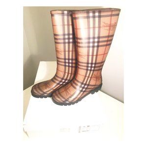 BURBERRY CHECK WOMEN'S RUBBER RAIN BOOT
